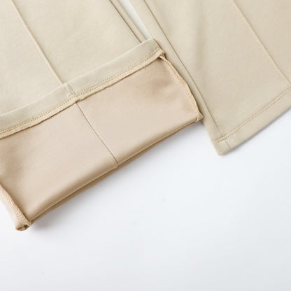 HILEELANG Girls Flare Pants Stretch Pull On Sweatpants Light Khaki