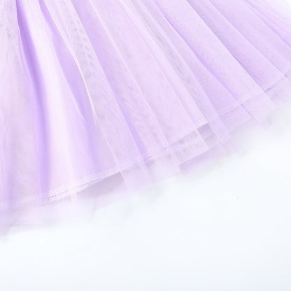 HILEELANG 2-7T Toddler Little Girls Pastel Striped Ribbed Tulle Dress, Lavender Purple Sleeveless Sundress