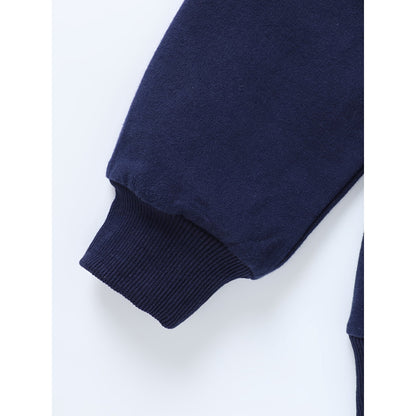 HILEELANG 4-12 Toddler/Little/Big Boys Girls Navy Solid Color Zip Up Hoodie