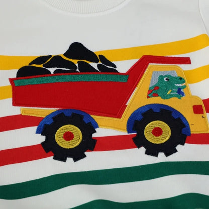 HILEELANG Toddler Boy(2-7Y) Christmas Sweatshirt - Kids Cute Dinosaur Santa Snowman Pullover Holiday Long Sleeve Tops
