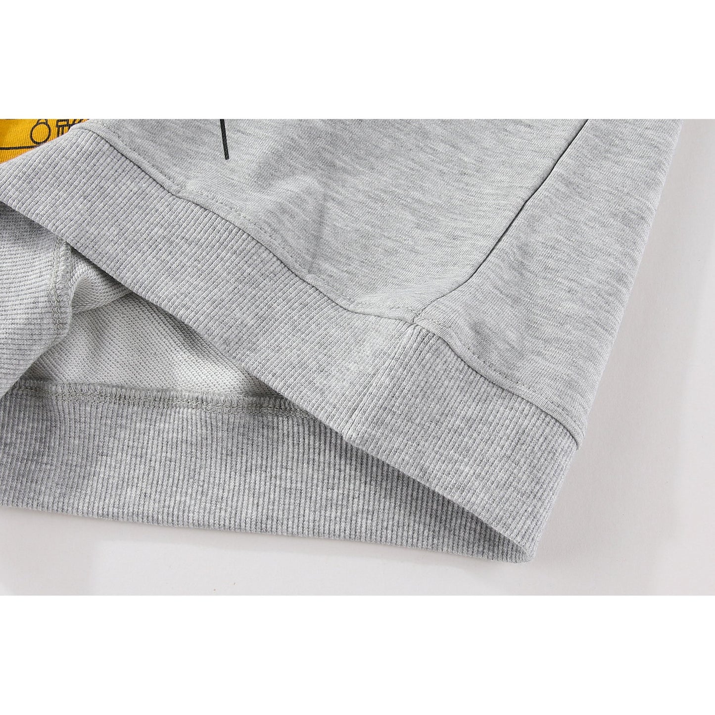 HILEELANG Toddler Boy(2-7Y) Sweatshirt Cotton Casual Yellow Excavator Print Long Sleeve Pullover Top
