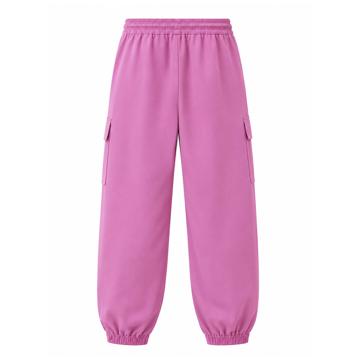 HILEELANG Pink Kids Double Pocket Cargo Sweatpants Jogger Pants, Single Piece