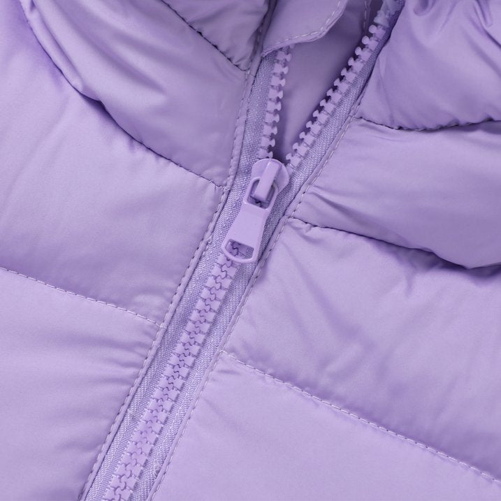 HILEELANG Toddler Girl Winter Puffer Jackets Coats Lavender Purple Hooded Light Weight Warm Padded Outerwear