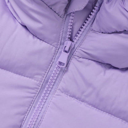 HILEELANG Toddler Girl Winter Puffer Jackets Coats Lavender Purple Hooded Light Weight Warm Padded Outerwear