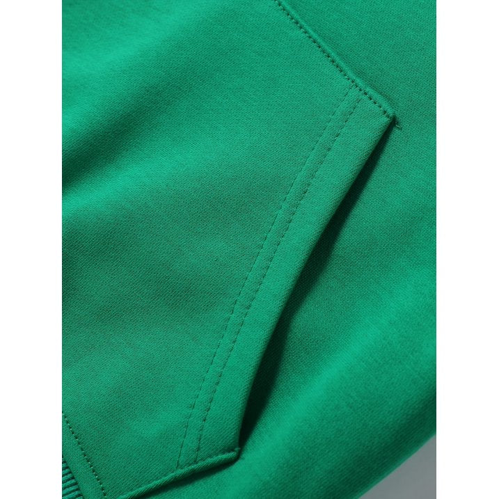 HILEELANG 4-12 Toddler/Little/Big Boys Girls Green Solid Color Hoodie Pullover