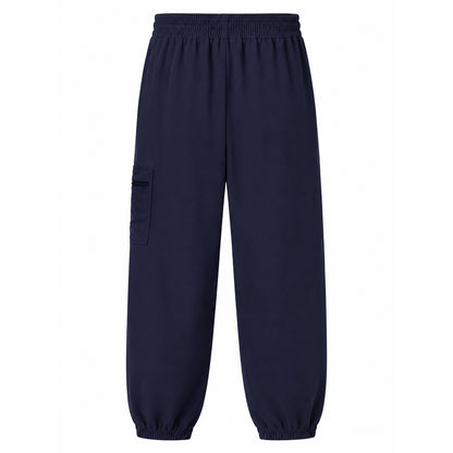HILEELANG Navy Kids Zip Pocket Cargo Sweatpants Jogger Pants, Single Piece