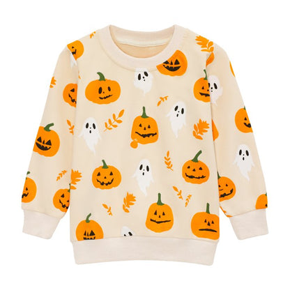 HILEELANG Toddler Girls Halloween Pants（Age:2-7Y) Set Light Offer White Pumpkinr Sweatshirt Joggers Sweatsuit Winter Playwear Outfits Clothing Sets