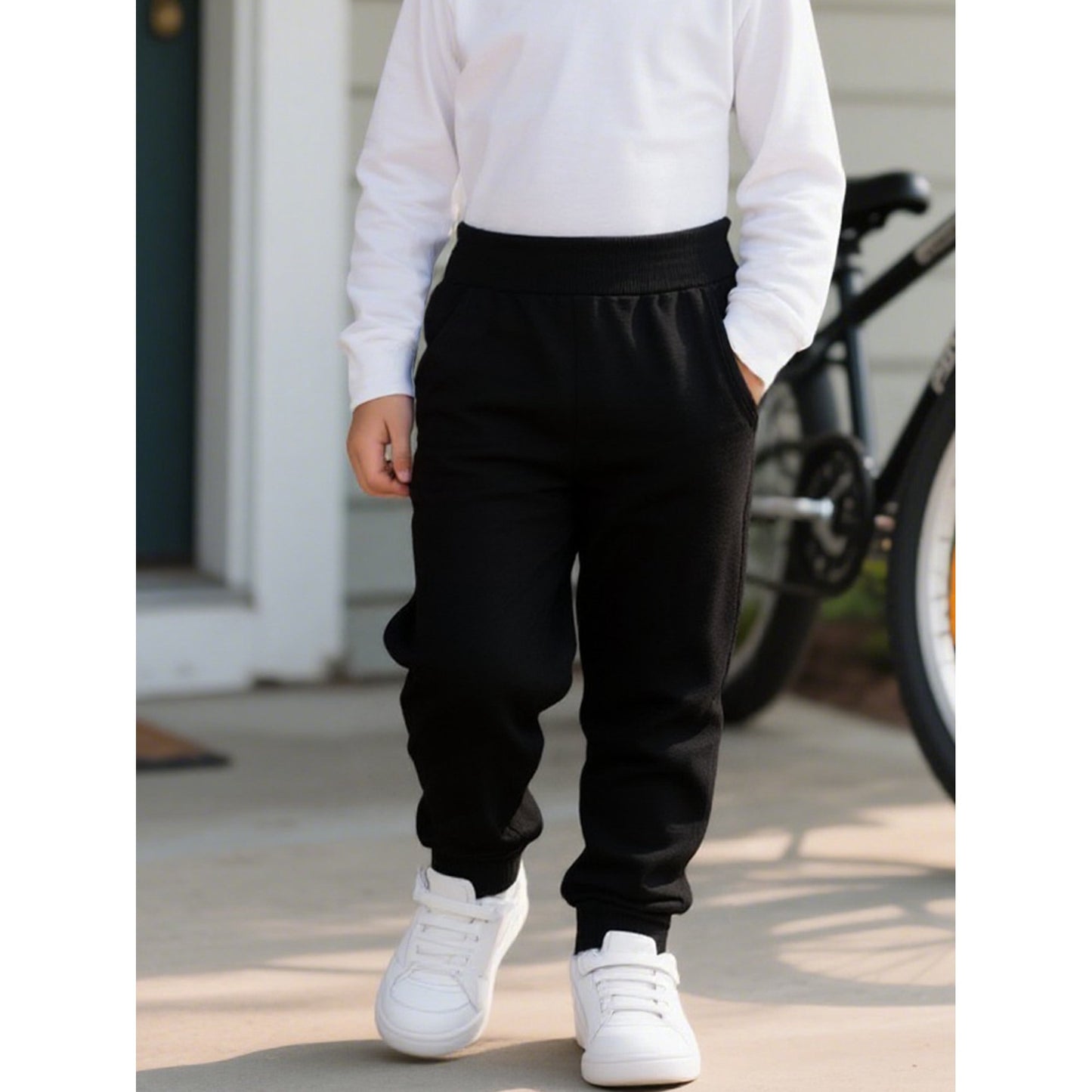 HILEELANG Toddler Boys' Sweatpants Cotton Joggers 2-Pack Pull on Black Wine Playwear Sport Athletic Pants