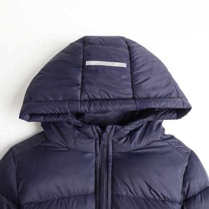 HILEELANG Kids Hooded Lightweight Puffer Jacket, ILEELANG Boys Girls Warm Quilted Winter Coat Navy Blue