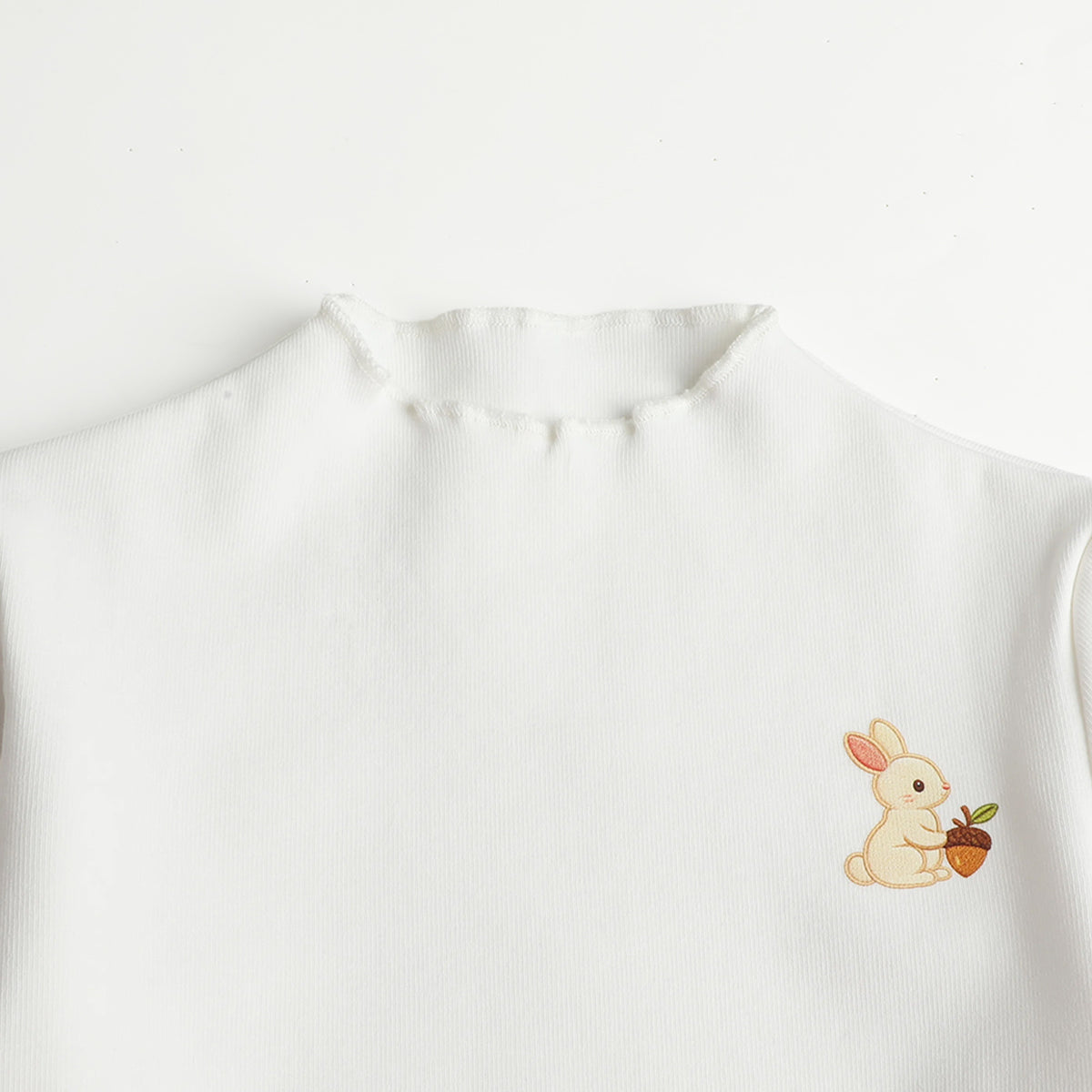 HILEELANG Toddler Girls Long Sleeve T-Shirts 2-Pack, Ruffle Trim Deer Embroidery, Ivory and Lavender