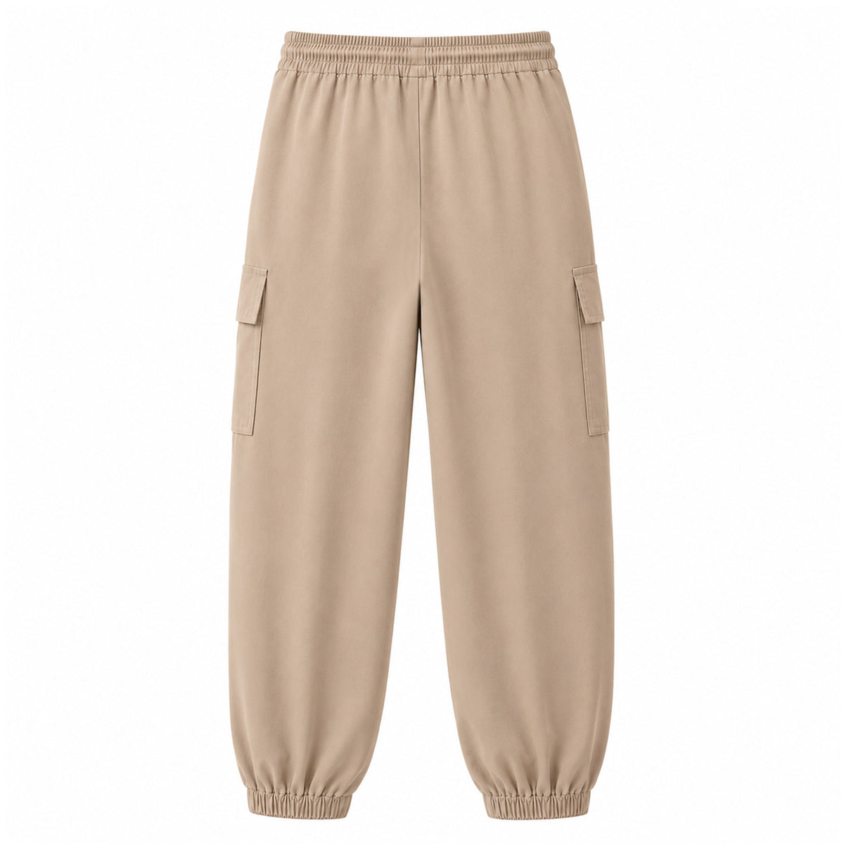 HILEELANG Khaki Kids Double Pocket Cargo Sweatpants Jogger Pants, Single Piece