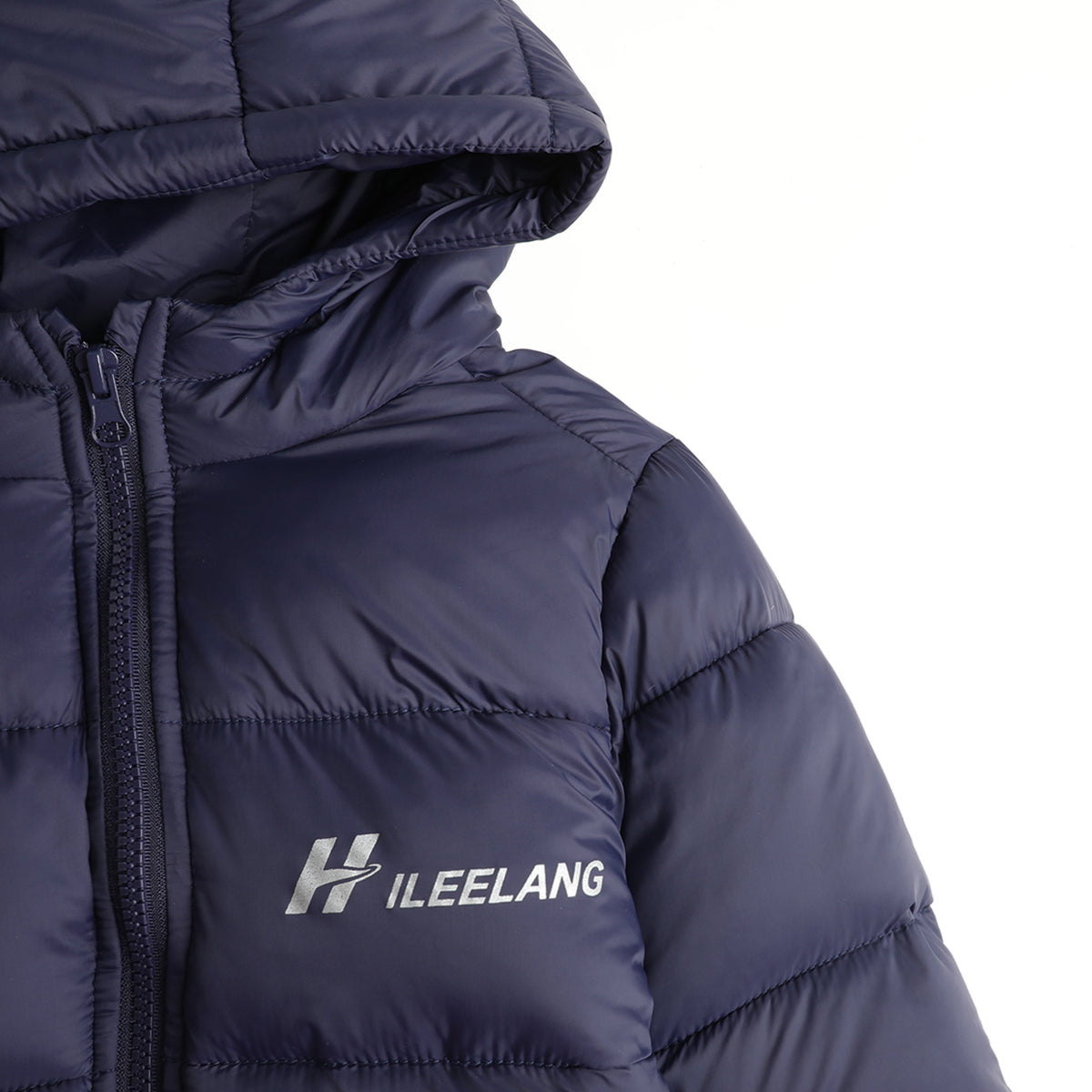 HILEELANG Kids Hooded Lightweight Puffer Jacket, ILEELANG Boys Girls Warm Quilted Winter Coat Navy Blue