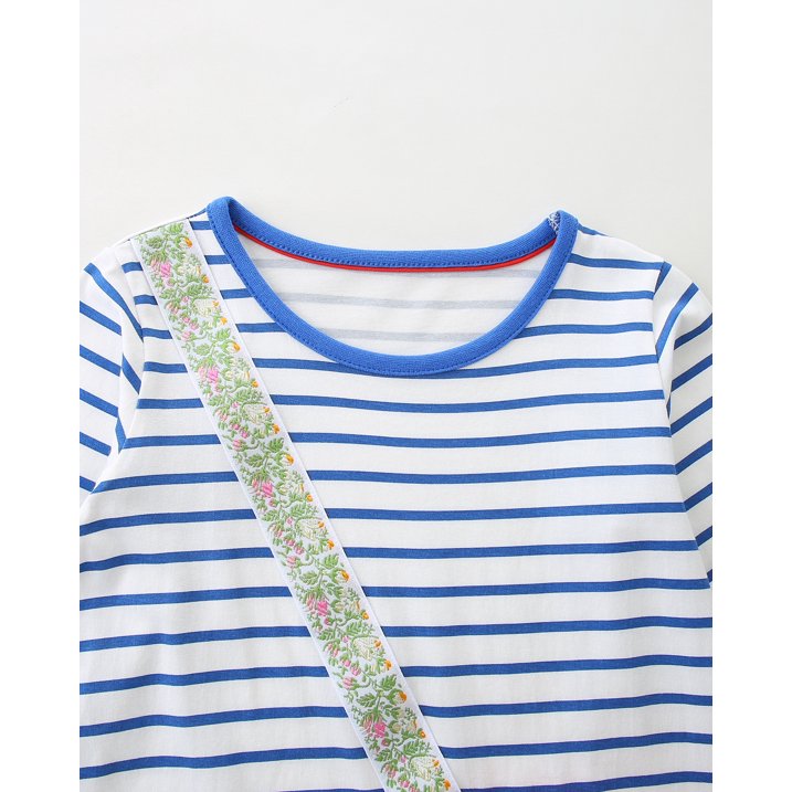 HILEELANG 100% Cotton Girls Long Sleeve Dress with NavyUnicorn ,NavyStripeDog,StripeStrawberry and FloralPumpkin – Ages