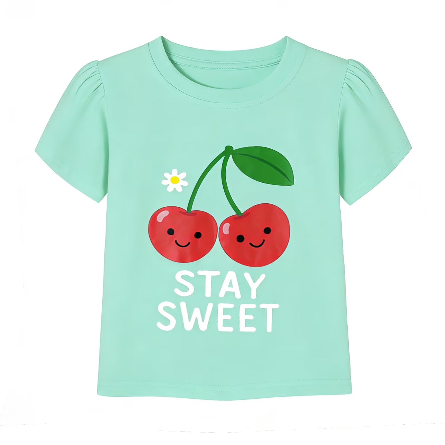 HILEELANG 2-7T Toddler/Little Girls 100% Cotton 3 Pack Fruit Graphic Short Sleeve T-Shirt