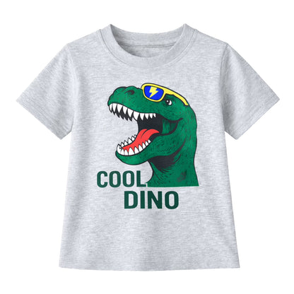HILEELANG Toddler Boys 100% Cotton Cool Dino T-Rex Short Set