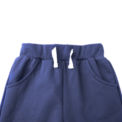 HILEELANG Toddler Boys' Cotton Shorts 3-Pack with Pockets, khaki/Grey/Navy