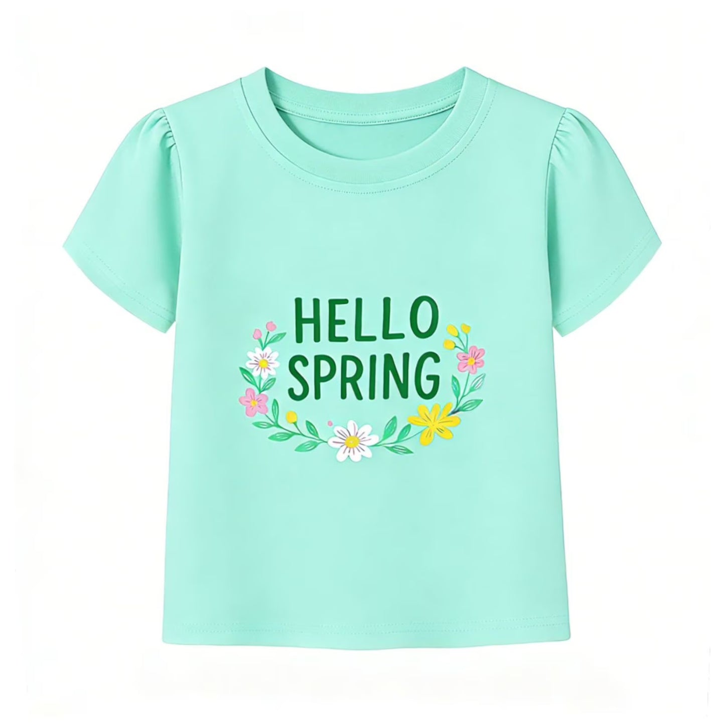 HILEELANG 2-7T Toddler/Little Girls 100% Cotton 3 Pack Floral Butterfly Graphic Short Sleeve T-Shirt