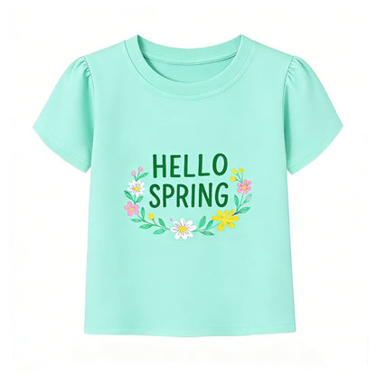 HILEELANG 2-7T Toddler/Little Girls 100% Cotton 3 Pack Floral Butterfly Graphic Short Sleeve T-Shirt