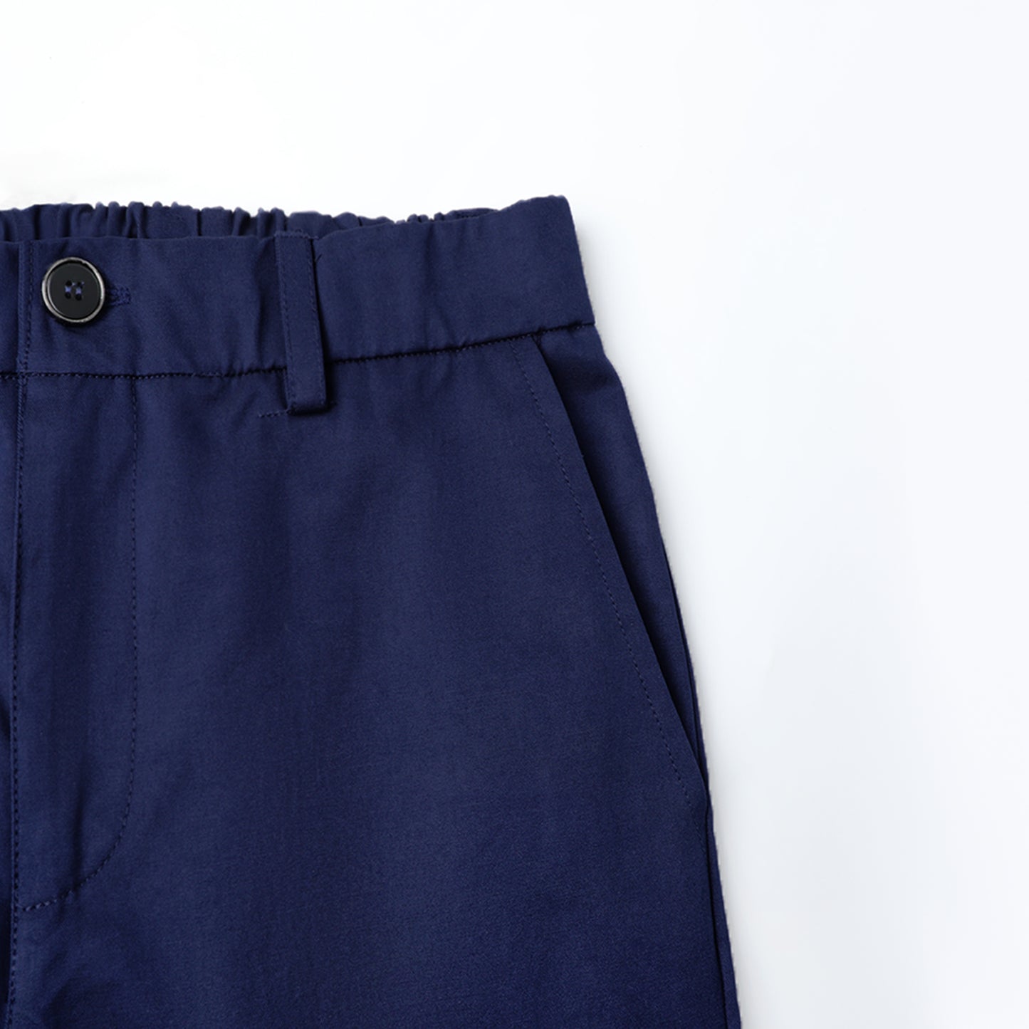 HILEELANG 5-15 Years Little Big Boys School Uniform Shorts 2 Pack, Elastic Waist Flat Front Khaki Navy Chino Shorts with Pockets for Kids Navy Blue Khaki