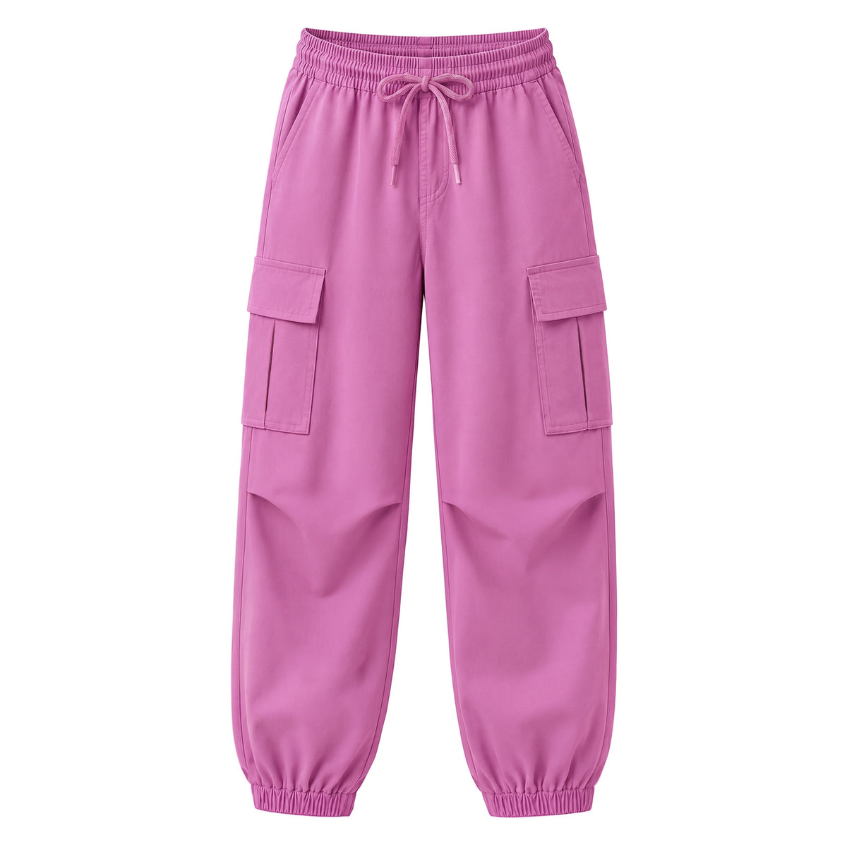 HILEELANG Pink Kids Double Pocket Cargo Sweatpants Jogger Pants, Single Piece