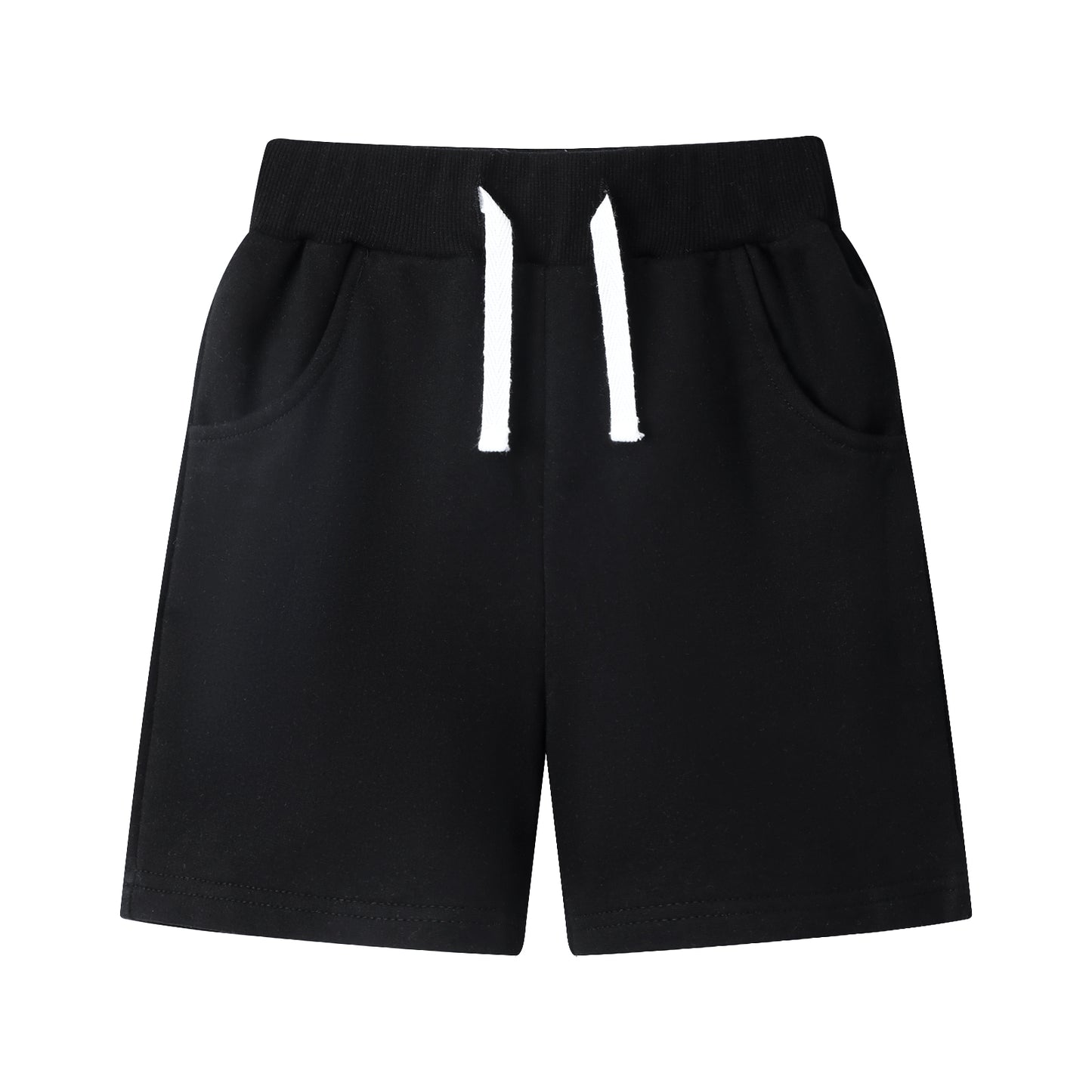 HILEELANG Toddler Boys' Cotton Shorts 3-Pack with Pockets, Grey/Black/Navy