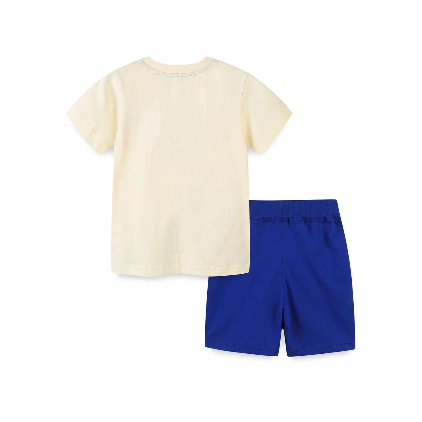 HILEELANG Toddler Boy Summer Short Sets Outfits Cotton CrewNeck Yellow Excavator Short Sleeve Playwear Sets