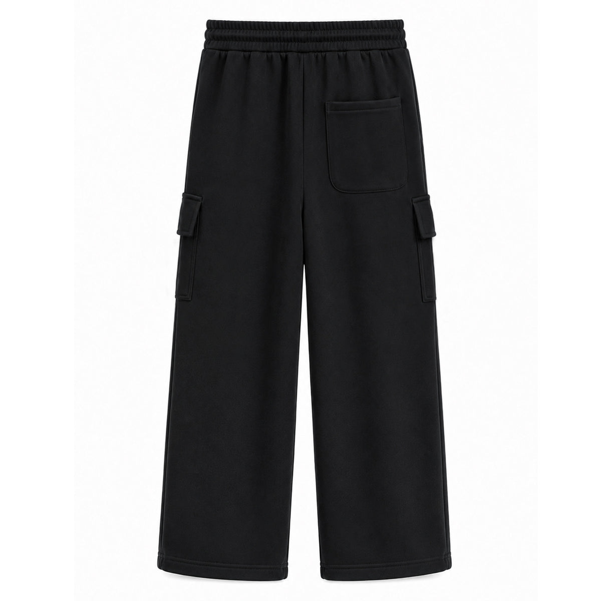 HILEELANG Big Boys Girls Black Wide Leg Cargo Sweatpants Fleece Pants
