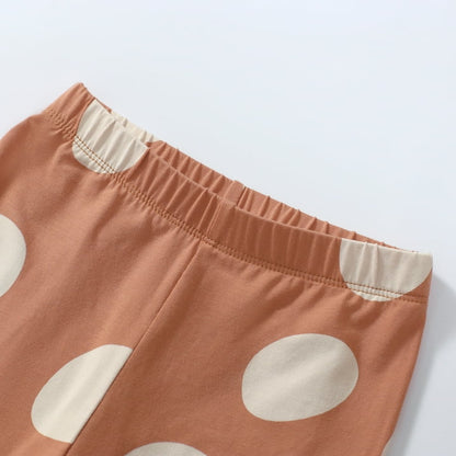 HILEELANG Toddler Girl Sweatshirt and Leggings Set（Age:2-7Y) – Lotus leaf Long Sleeve Pink Fairy Dance Pullover and Brown Pants, Fall Winter for Kids