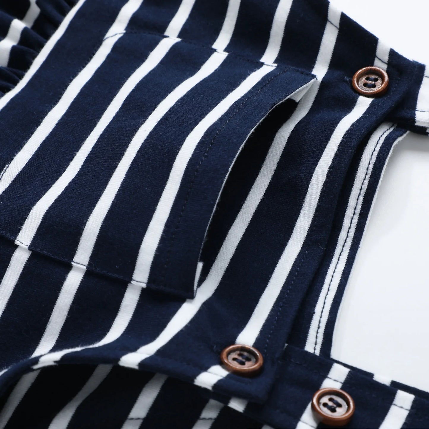 HILEELANG 2-8T Toddler/Little Girls Navy Ivory Stripe 100% Cotton Dress
