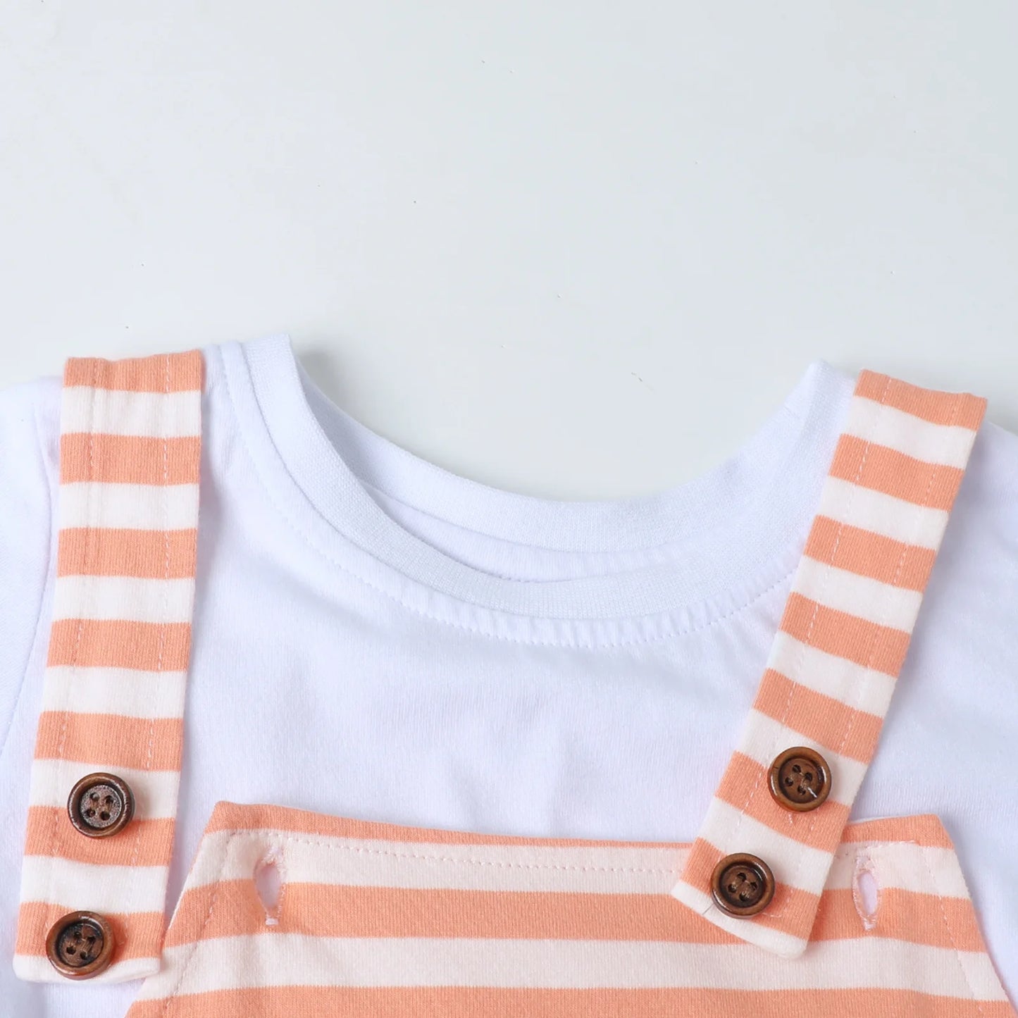 HILEELANG 2-8T Toddler/Little Girls Peach Stripe 100% Cotton Dress