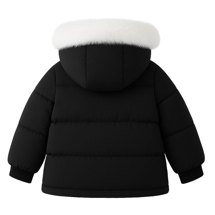 HILEELANG Toddler Baby Kids Winter Puffer Jacket with Detachable Hood and Faux Fur Trim – Warm Windproof Water-Resistant Coat for Boys and Girls