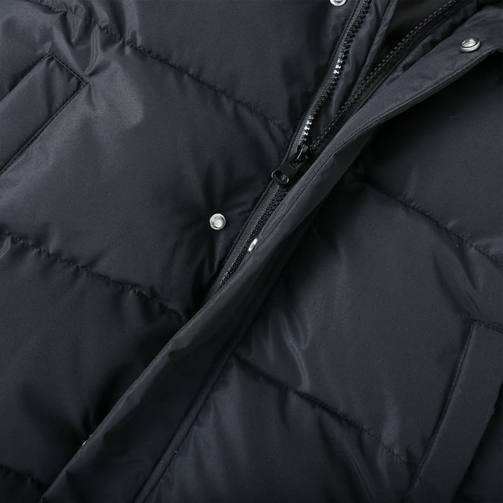HILEELANG Kids Black Mid-Length Puffer Coat – Thick Quilted Winter Jacket with Bear Ear Hood, Warm Insulated Outerwear for Boys & Girls