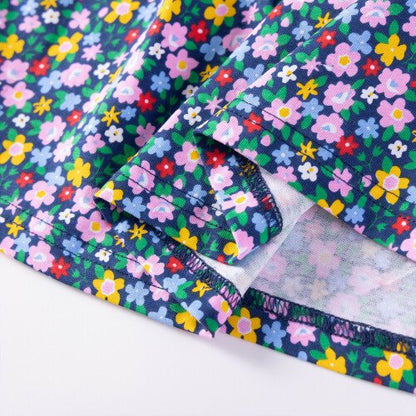 HILEELANG Toddler Girls Cotton Dress 2-7T, 100% Soft Cotton, Long Sleeve Floral Print Smocked Dress for Everyday Wear