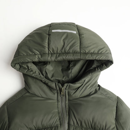 HILEELANG Kids Hooded Lightweight Puffer Jacket, ILEELANG Boys Girls Warm Quilted Winter Coat Army Green