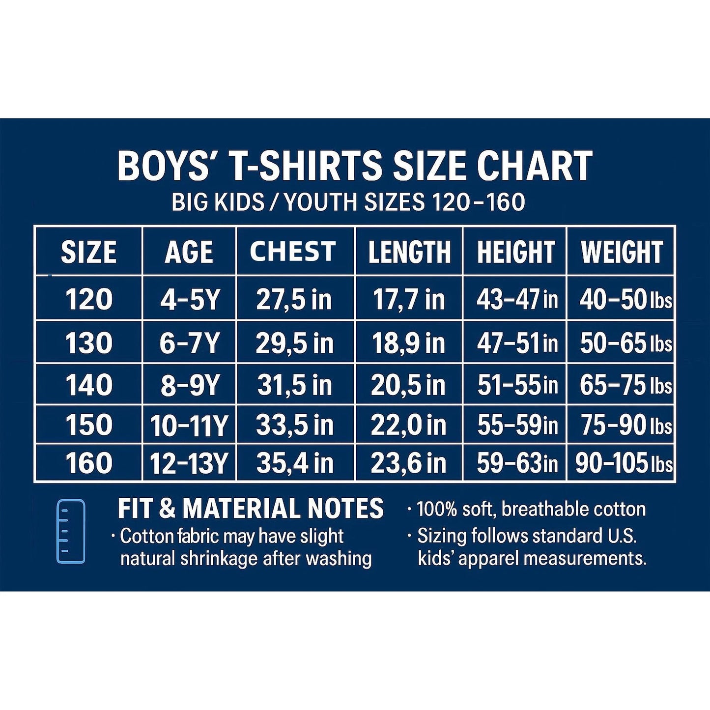 HILEELANG 4-13 Little Boys Light Blue Yellow Mint 100% Cotton Team Crew Camp 3-Pack Short Sleeve T Shirt Summer Tops