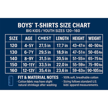 HILEELANG 4-13 Little/Big Boys Navy/Gray/Stripe Classic Stripe Pocket 100% Cotton 3-Pack Short Sleeve T-Shirt