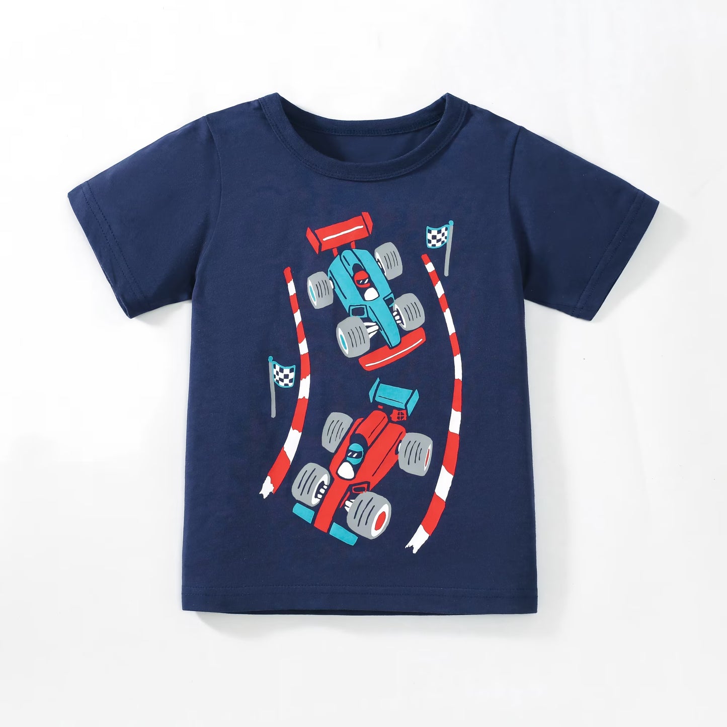 HILEELANG 2-7T Toddler Little Boys 3-Pack T-Shirts Truck Car Construction Vehicle Graphic 100% Cotton Short Sleeve Summer Tees Blue Green Yellow