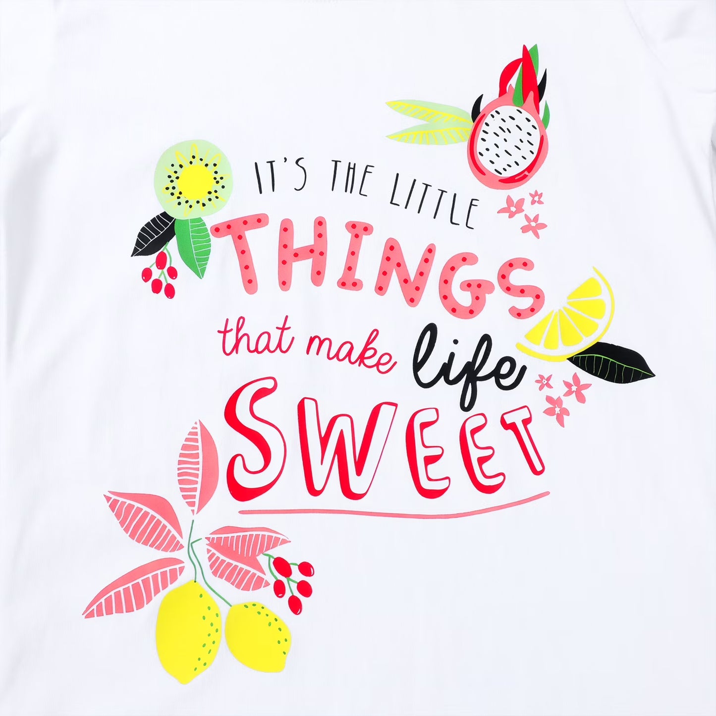 HILEELANG Little Girl Short Sleeve Tees Summer Pink White Green Flowers Cotton Tops Shirts 3 Packs
