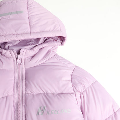 HILEELANG Kids Hooded Lightweight Puffer Jacket, ILEELANG Boys Girls Warm Quilted Winter Coat Lavender Purple
