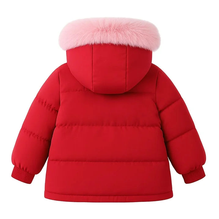 HILEELANG Toddler Baby Kids Winter Puffer Jacket with Detachable Hood and Faux Fur Trim – Warm Windproof Water-Resistant Coat for Boys and Girls