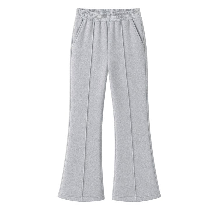 HILEELANG Girls Flare Pants Stretch Pull On Sweatpants Heather Gray