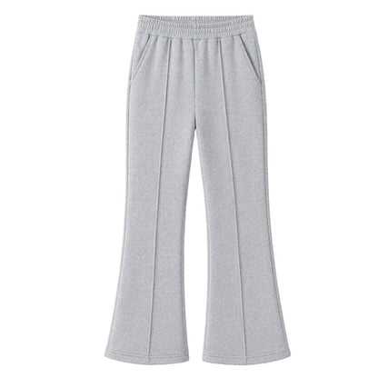 HILEELANG Girls Flare Pants Stretch Pull On Sweatpants Heather Gray