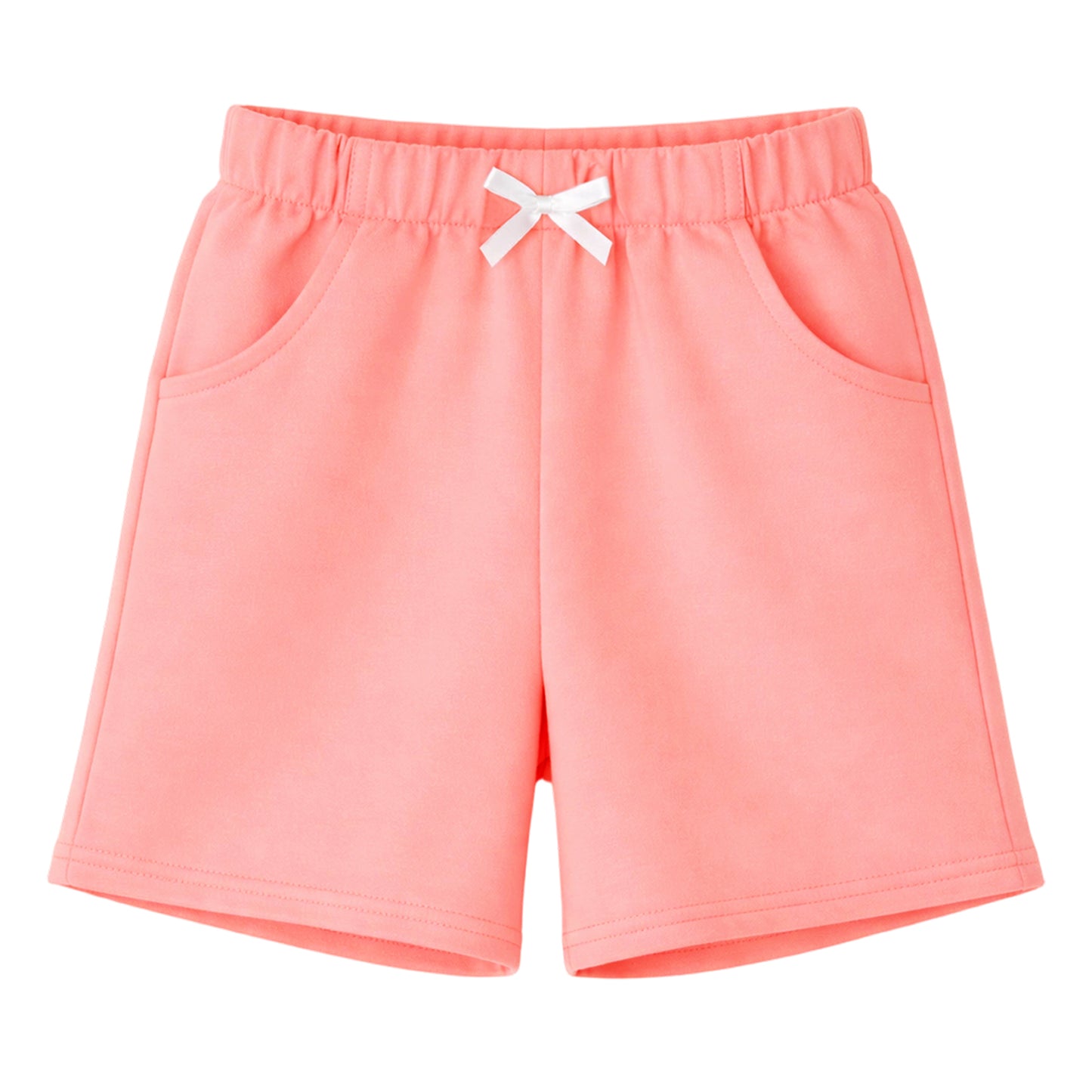 HILEELANG Toddler Girl' Cotton Shorts 2-Pack with Pockets, Grey/Pink