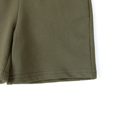 HILEELANG Toddler Boys' Cotton Shorts 3-Pack with Pockets, Grey/Black/Green