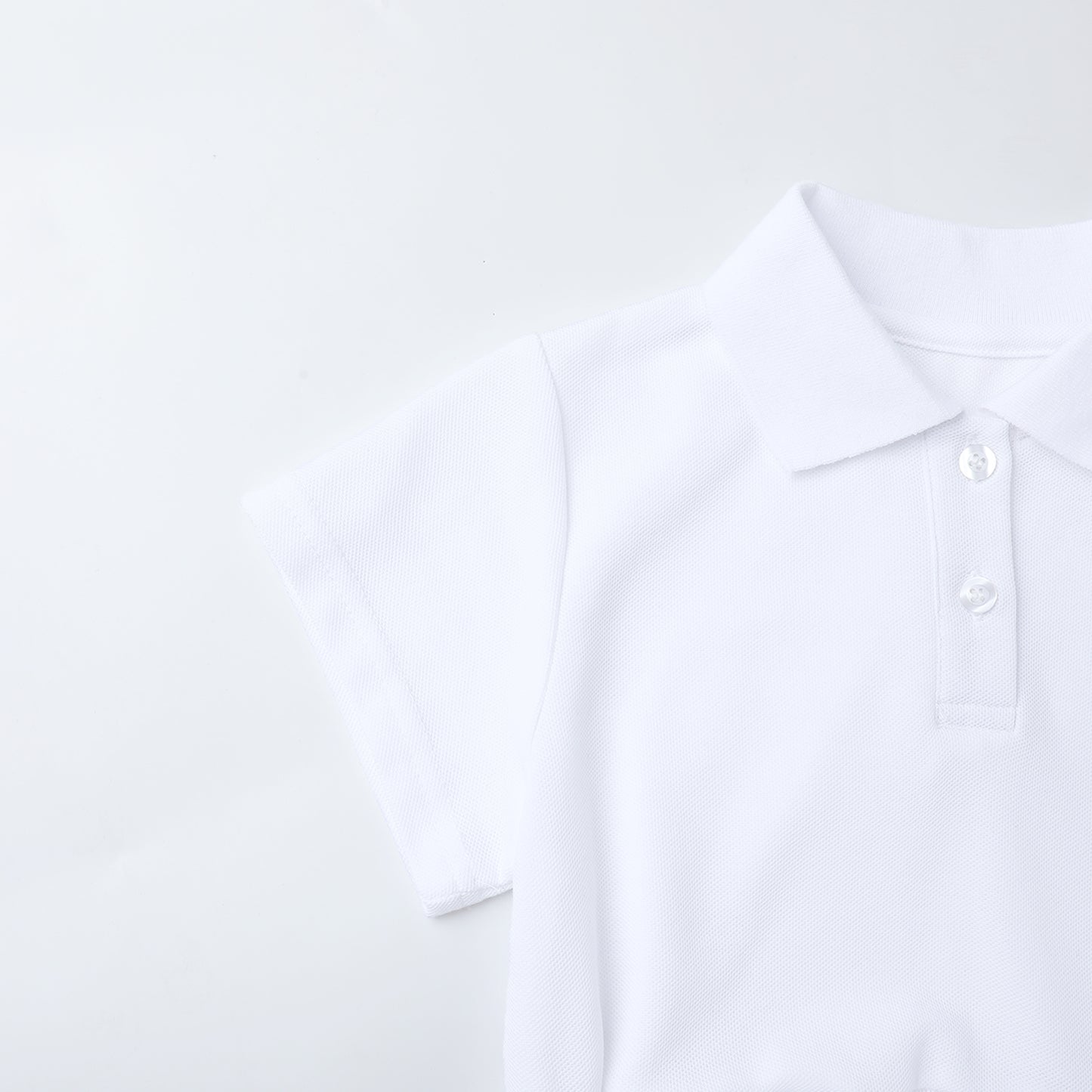 HILEELANG 4-13T Little Girls' white Short Sleeve Polo Dress with Pockets, School Uniform Casual Dress for Kids