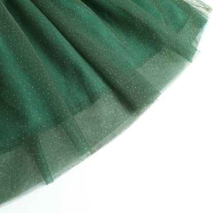 HILEELANG Toddler Fox Pocket Sparkle Tulle Dress, Single Piece