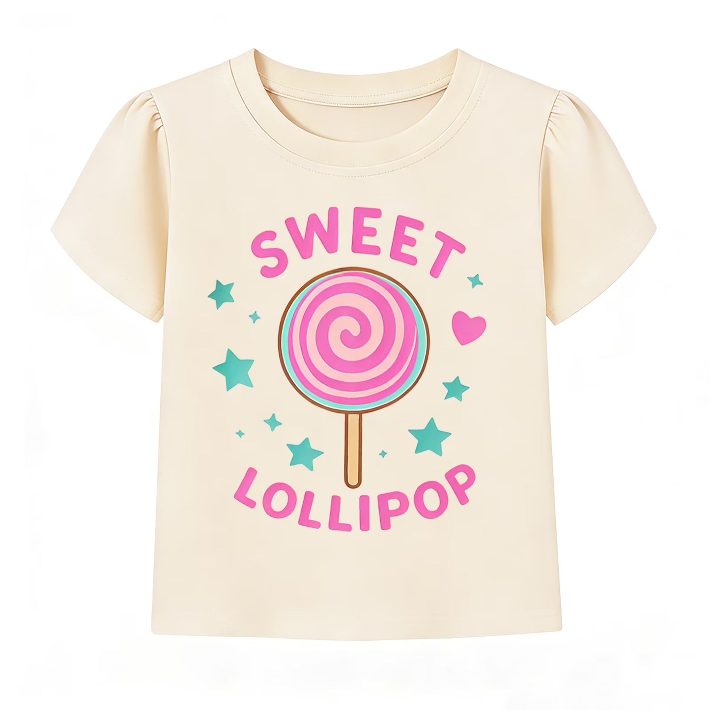 HILEELANG 2-7T Toddler/Little Girls 100% Cotton 3 Pack Cute Food Graphic Short Sleeve T-Shirt