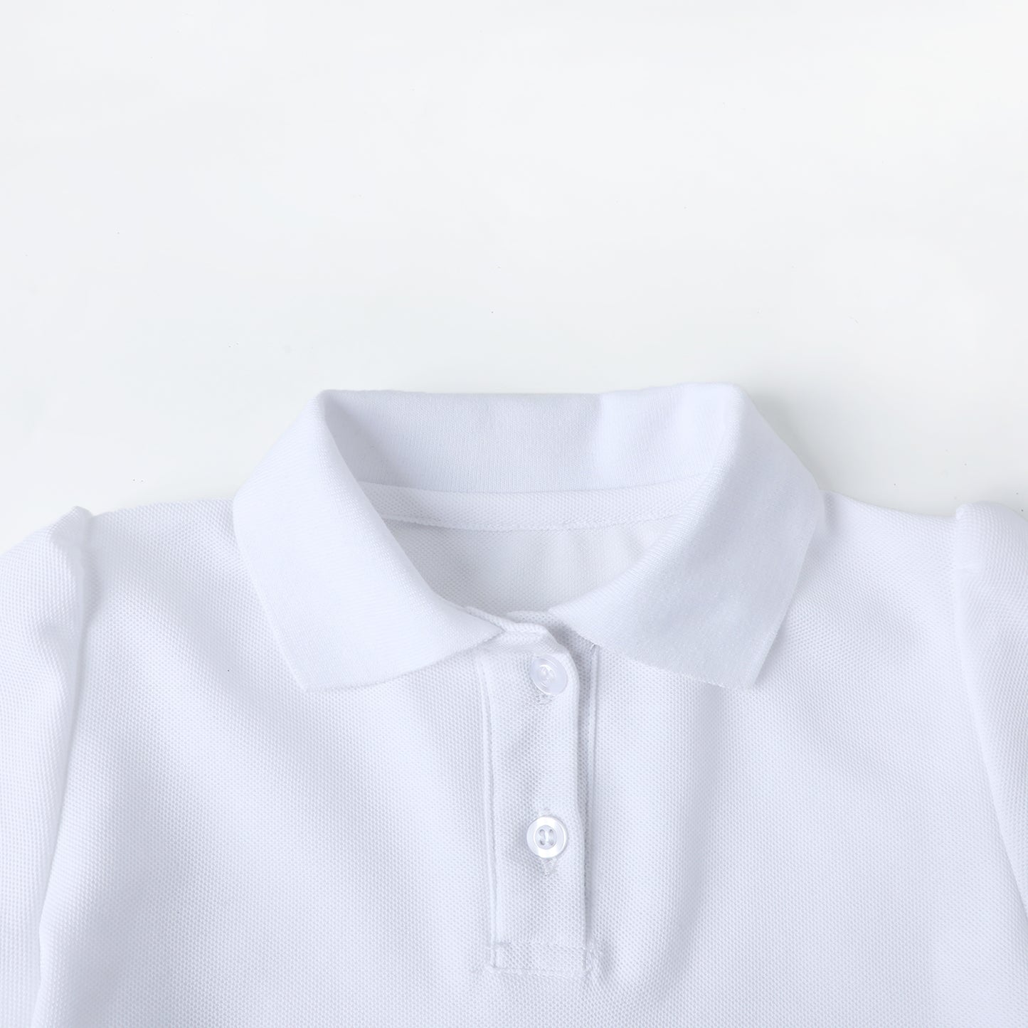 HILEELANG 2-Pack Little/Big Girls' Short Sleeve Pique Polo Shirts, Uniform Tops for Kids 4-13T, White & Navy Blue