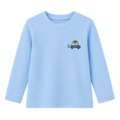 HILEELANG Boys Long Sleeve Shirts 3 Pack Cotton Tees Adventure Mix
