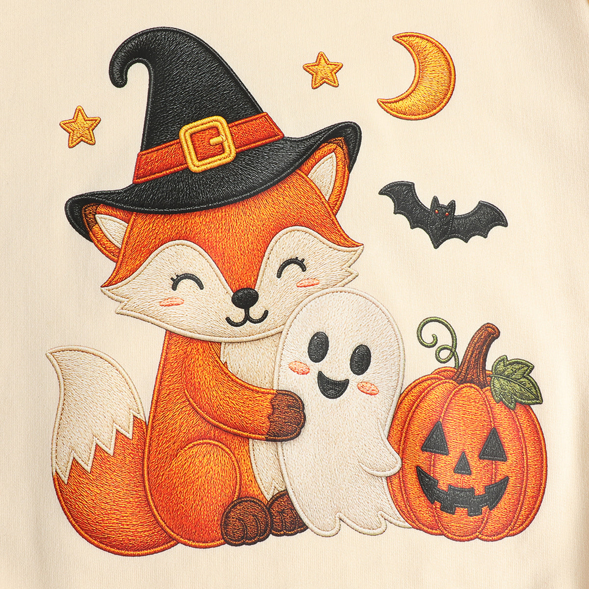 HILEELANG Toddler Boys Fox and Ghost Halloween Graphic Sweatshirt, Long Sleeve Crewneck Pullover Top, Sizes 2-7 Years